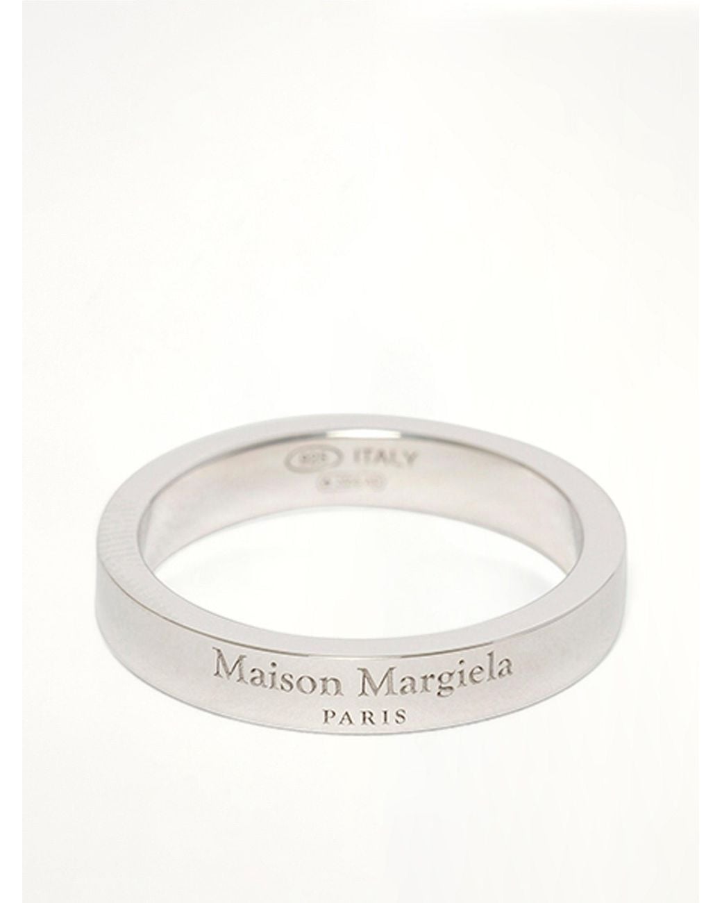 Maison Margiela White Logo Reference Ring 4Mm for men