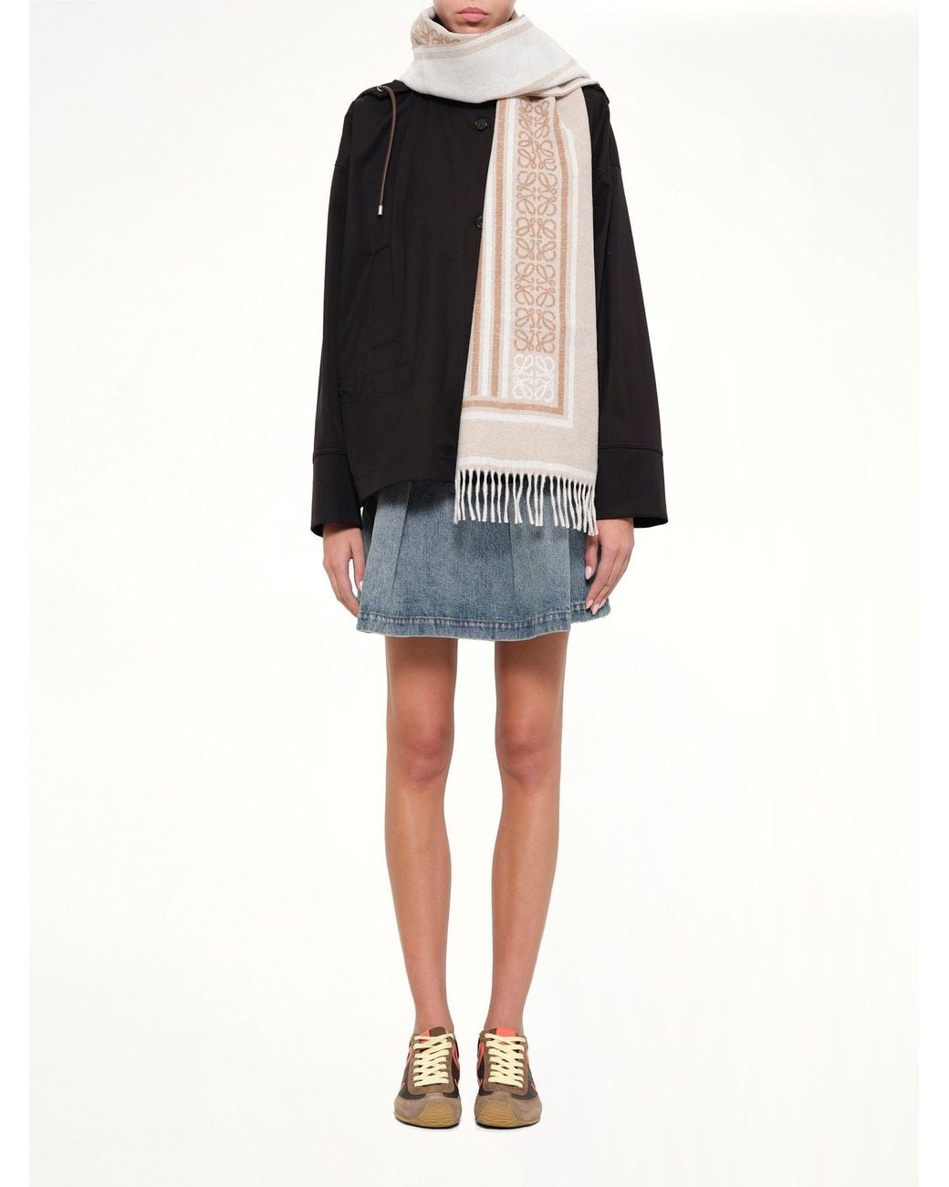 Loewe Black Wool Scarf