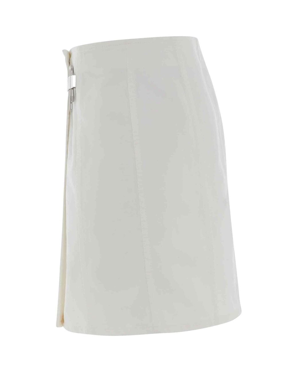 Givenchy White Padlock Mini Denim Skirt