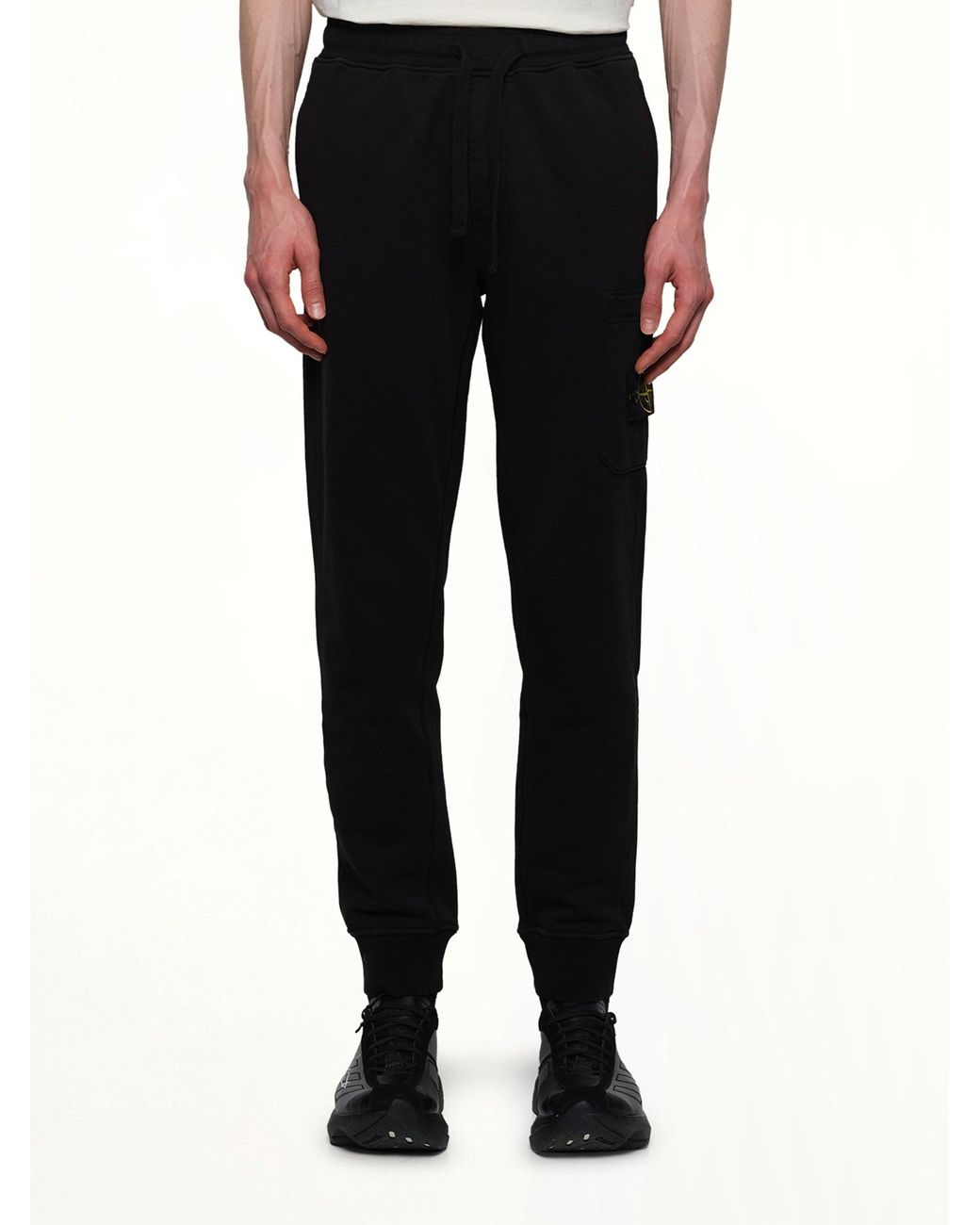 Stone Island Black 6200010 Cotton Fleece Sweatpants for men