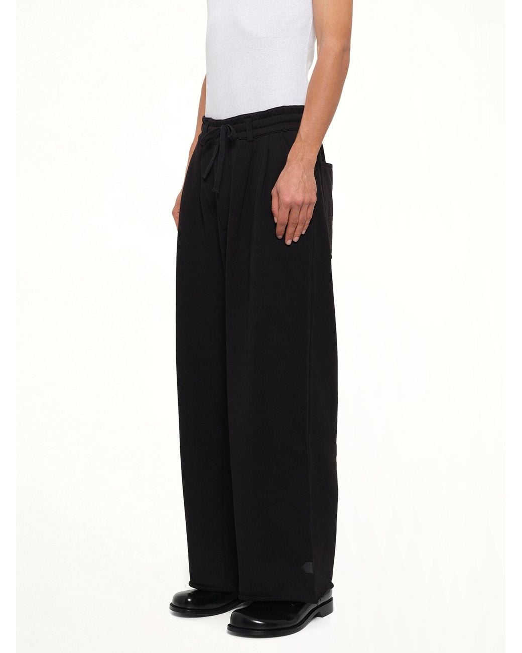 DSM KEI NINOMIYA Black Pleated Pants Back Pile Knit for men