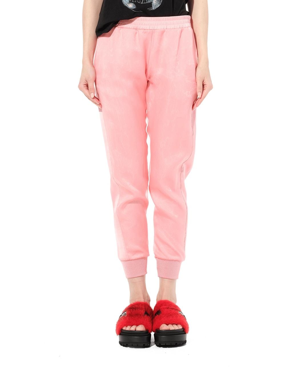 McQueen Pink Satin Organza Jogger