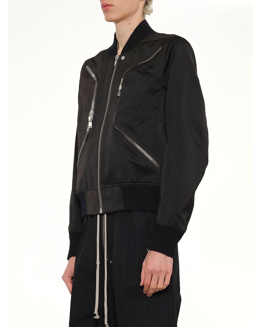 Rick Owens Black Heizer Flight Jacket for men
