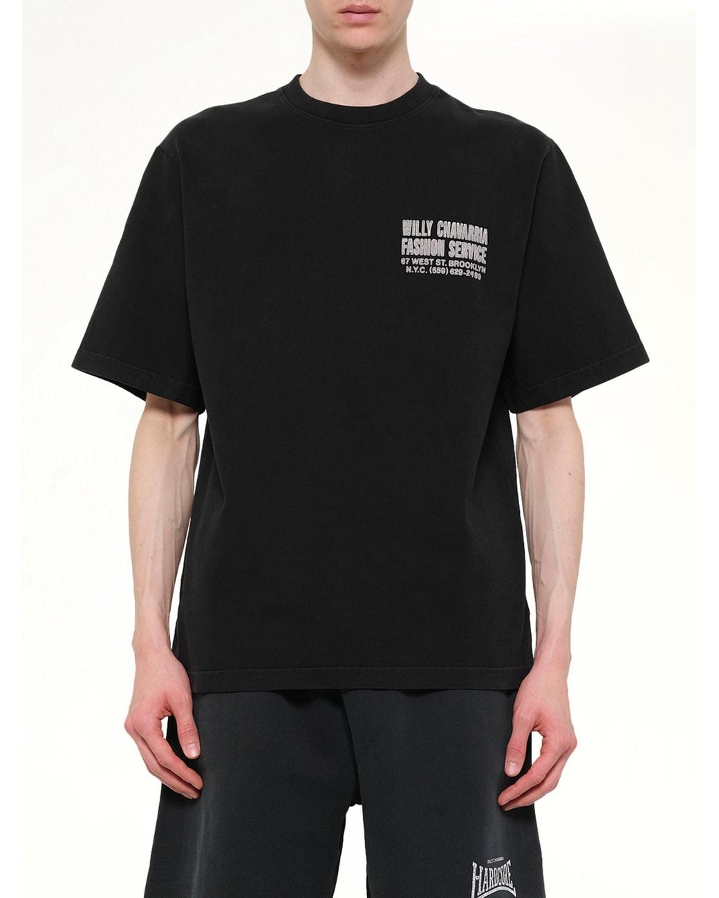 Willy Chavarria Black "Fashion Services" Standard T-Shirt for men