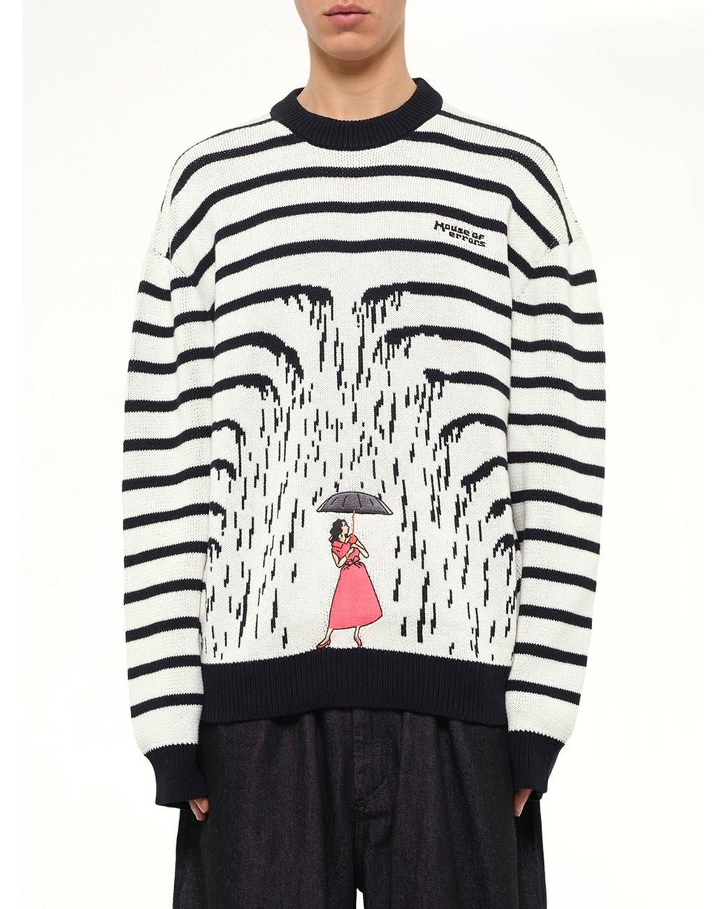 House of Errors White Knitted Rain Sweater for men