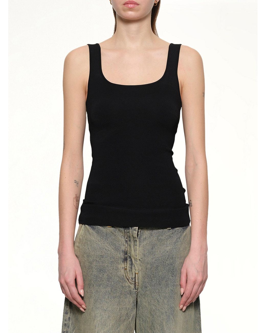 Entire studios Black Squared Neck Top