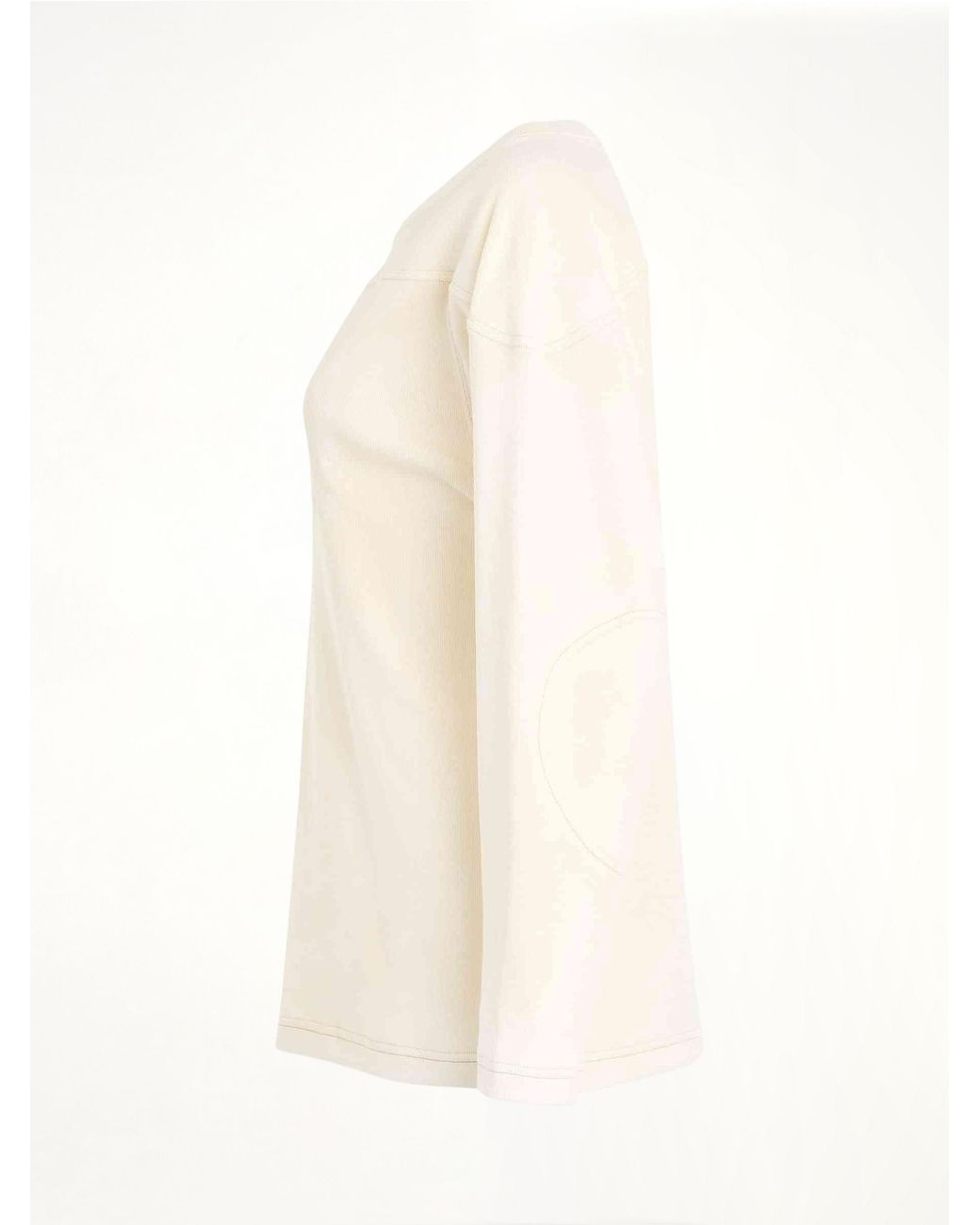 Maison Margiela White Rib Cotton Logo Sweatshirt, Long Sleeves, 100% Cotton, Size: Medium
