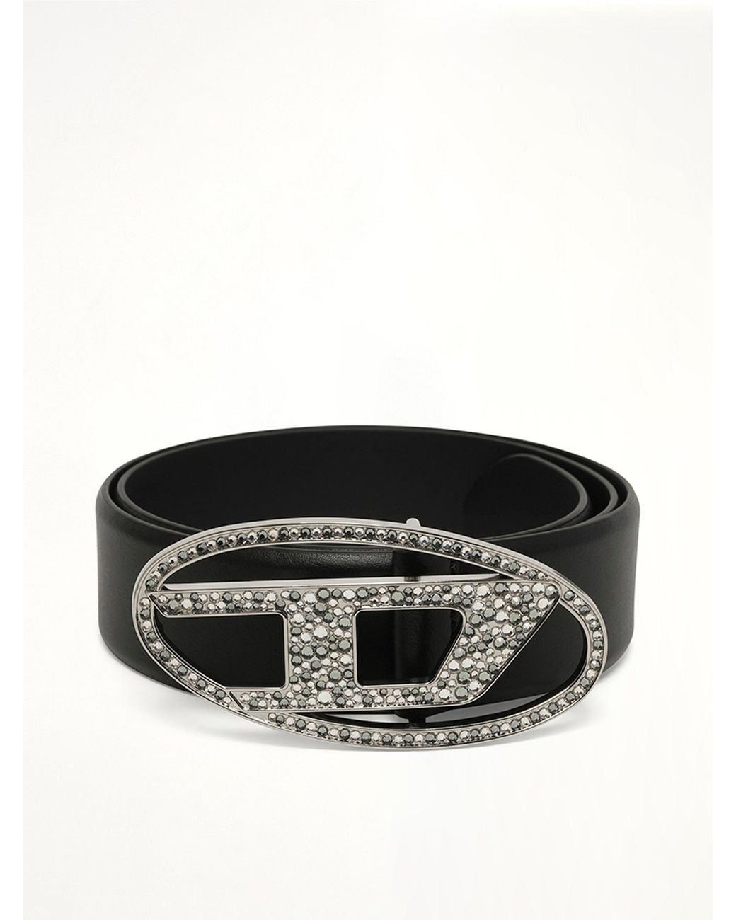 DIESEL Black B-1Dr Strass Belt