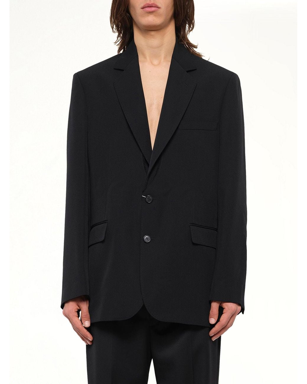 Maison Margiela Black Foldable Collar Blazer for men