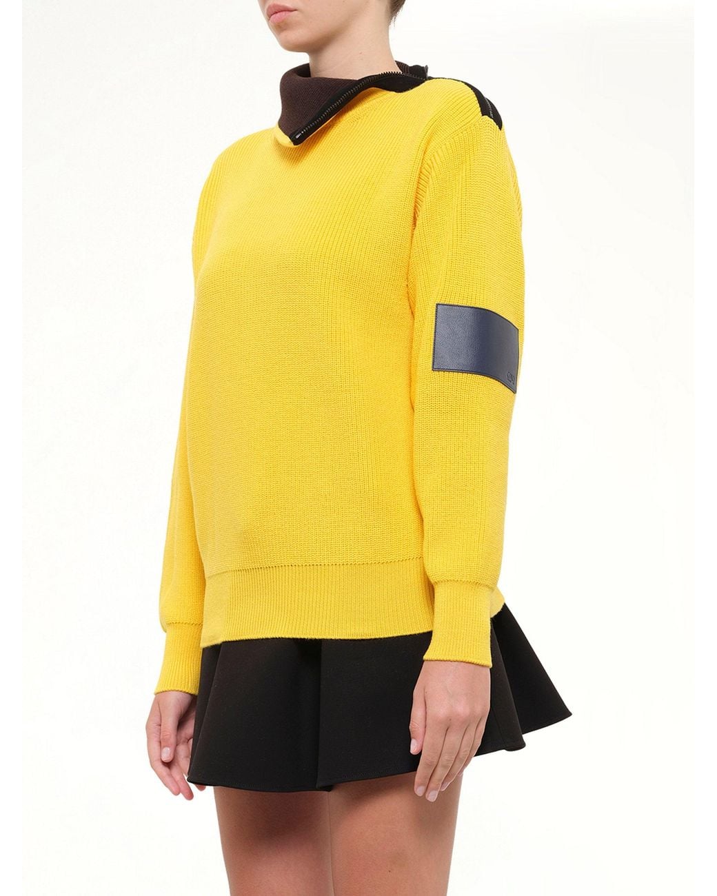 Loewe Yellow Wool Zip-Up Sweater