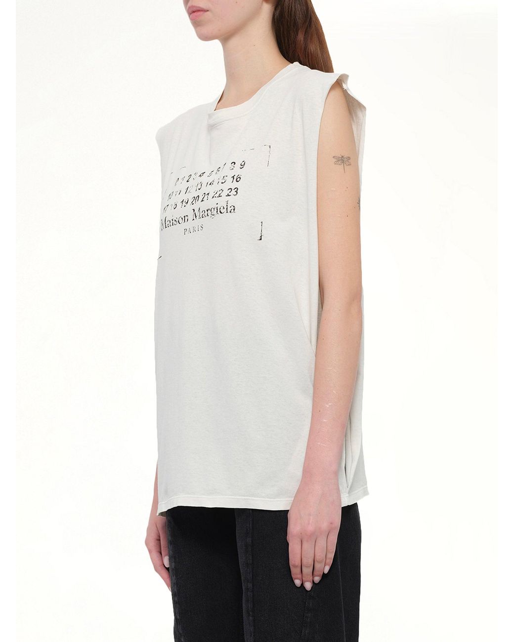 Maison Margiela White Logo Tank Top