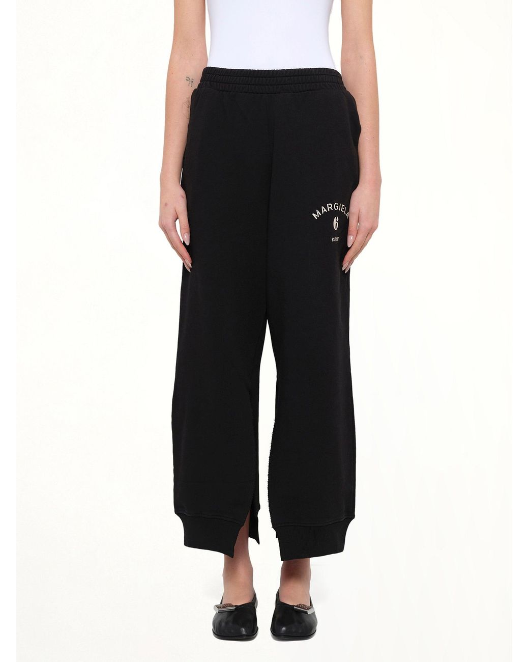 MM6 by Maison Margiela Black Cotton Sweatpants