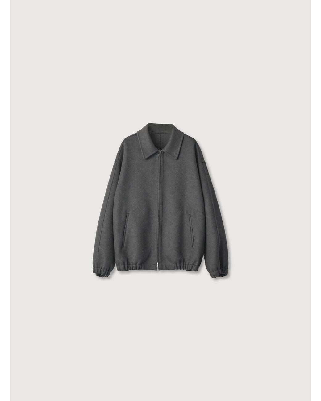 Ssstein Gray W/Ca Double Face Cloth Zip Jacket for men