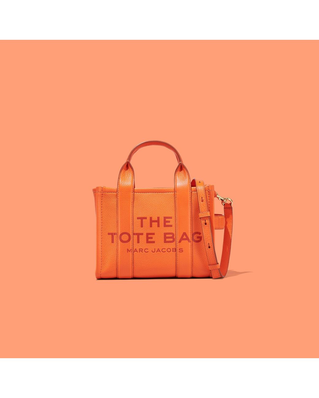 Marc Jacobs The Leather Mini Tote Bag in Orange | Lyst