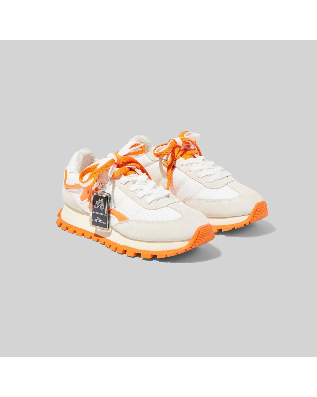 Marc Jacobs White And Orange The Jogger Sneakers | Lyst