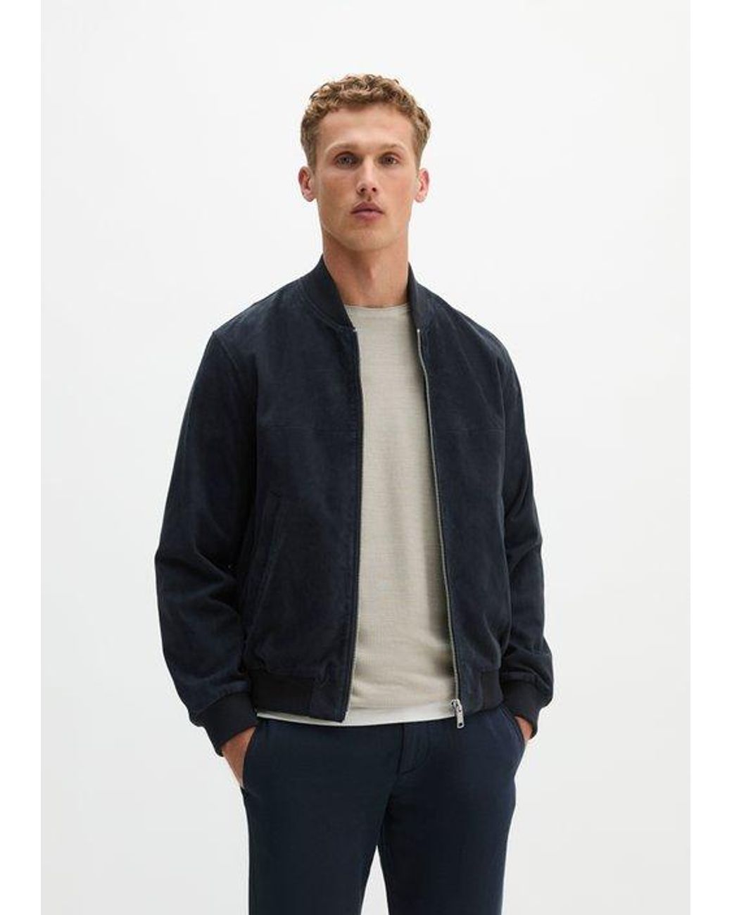 Marc O' Polo Leren Jack Regular in het Blue voor heren