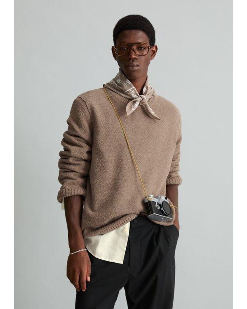 Marc O' Polo Bouclé-Pullover Regular in Natural für Herren