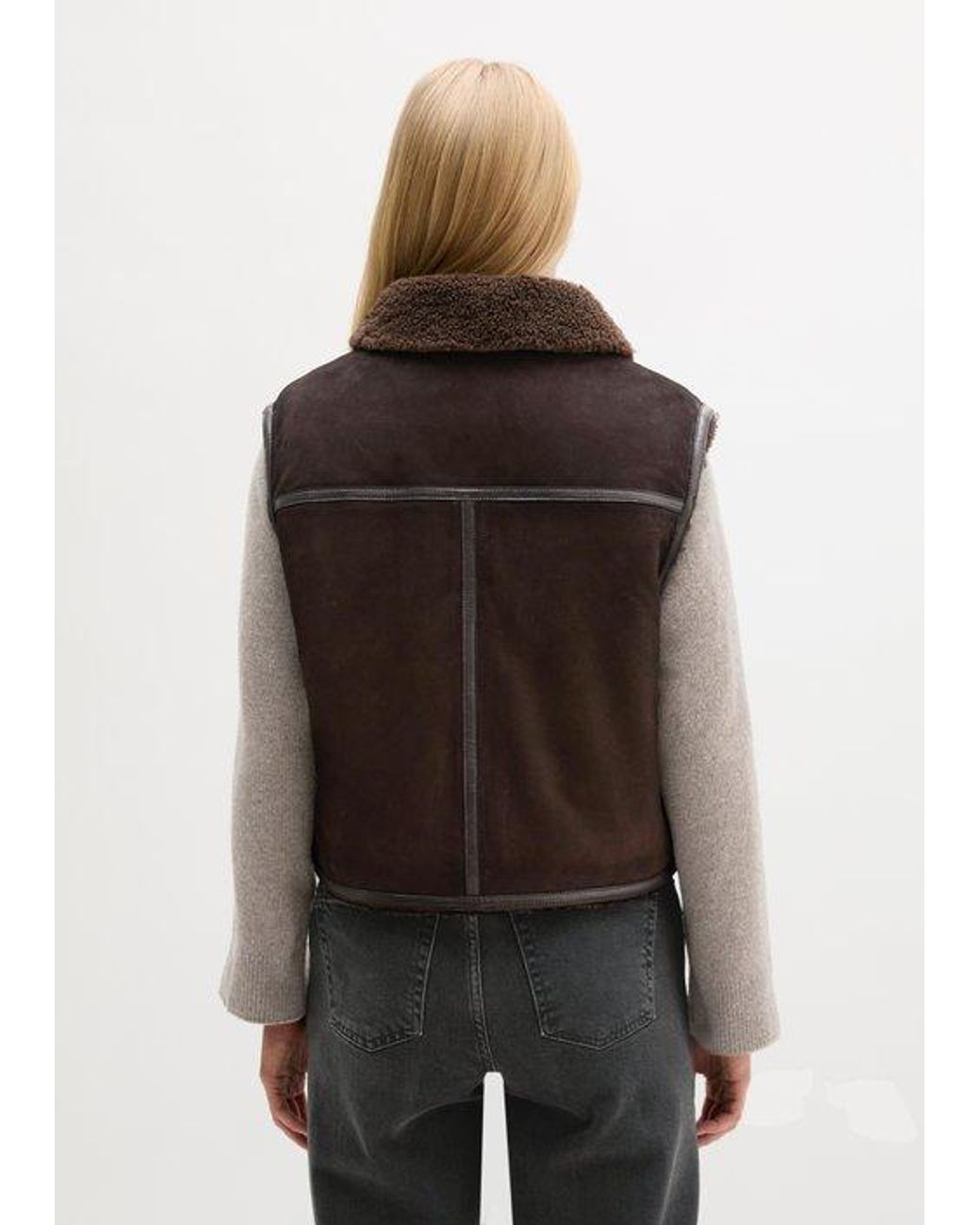 Chaleco De Cuero De Corte Regular Marc O' Polo de color Brown