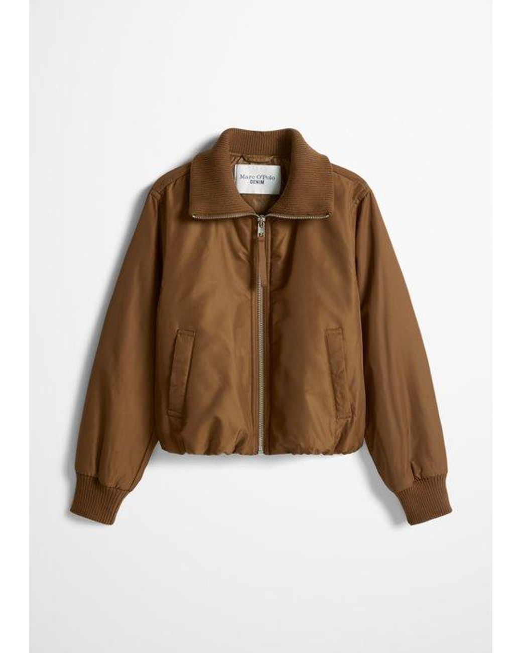 Marc O' Polo Cropped Bubble-Blouson in het Brown