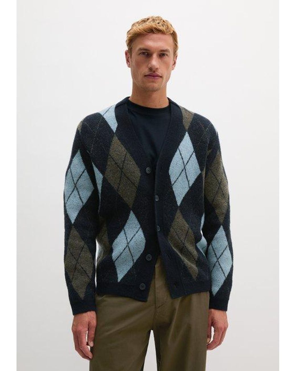 Marc O' Polo Argyle-Vest in het Blue voor heren