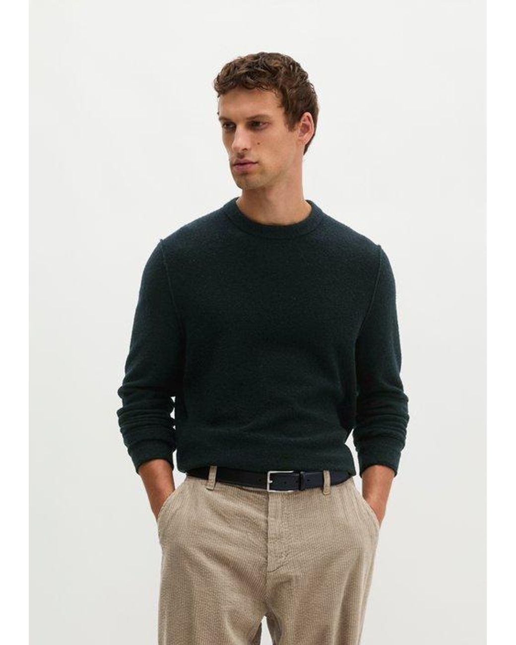 Marc O' Polo Bouclé-Pullover Regular in Black für Herren