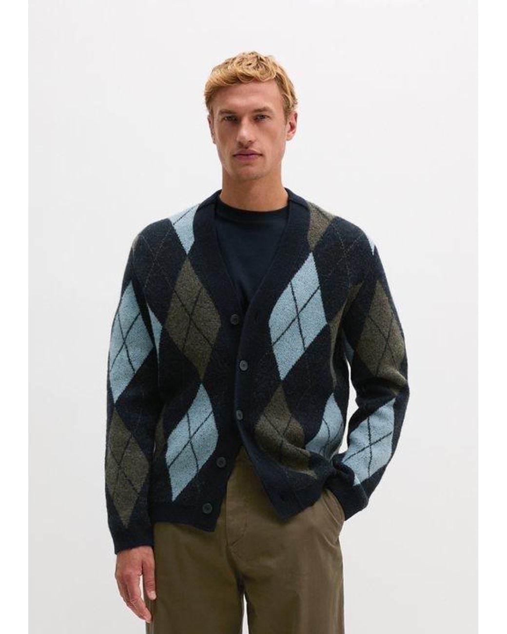 Marc O' Polo Argyle-Vest in het Blue voor heren