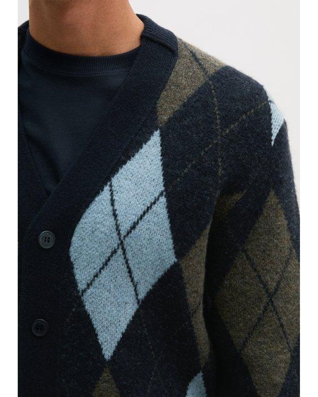 Marc O' Polo Argyle-Vest in het Blue voor heren