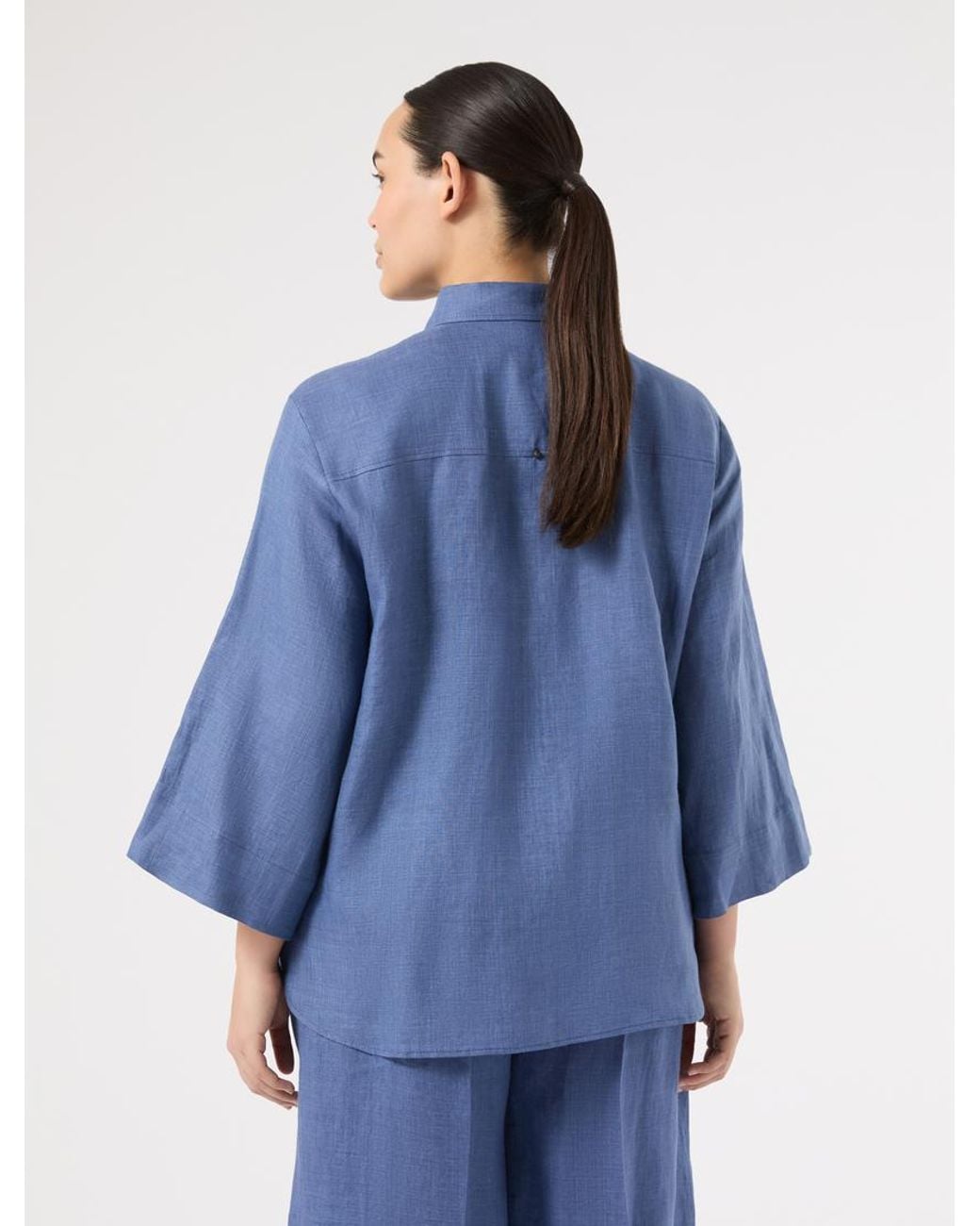 Chemise En Lin Marina Rinaldi en coloris Blue