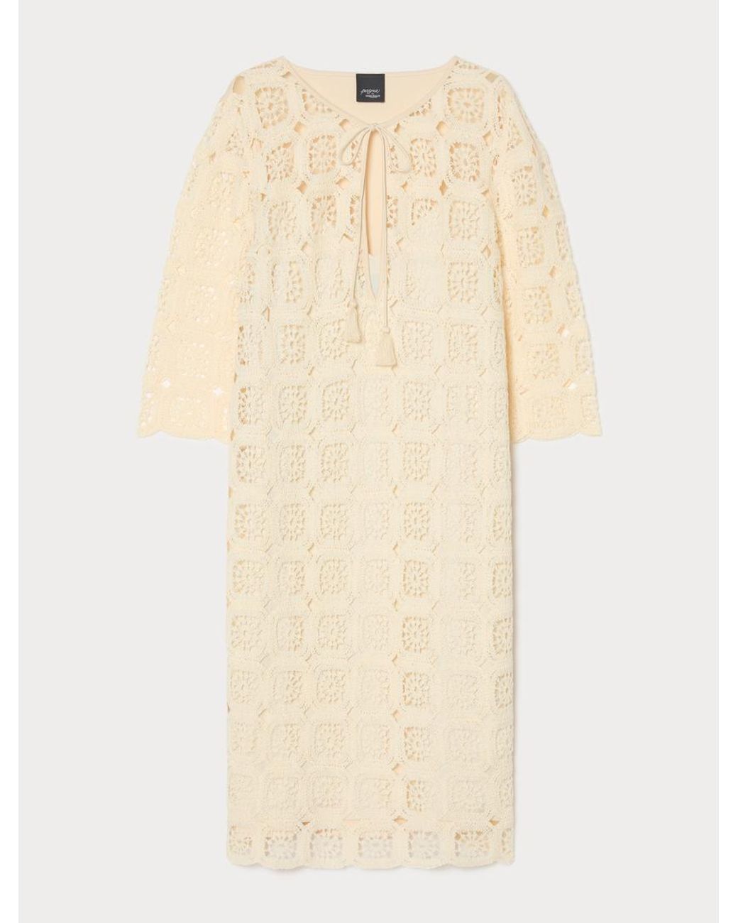 Marina Rinaldi Natural Minikleid Aus Häkel-Jersey