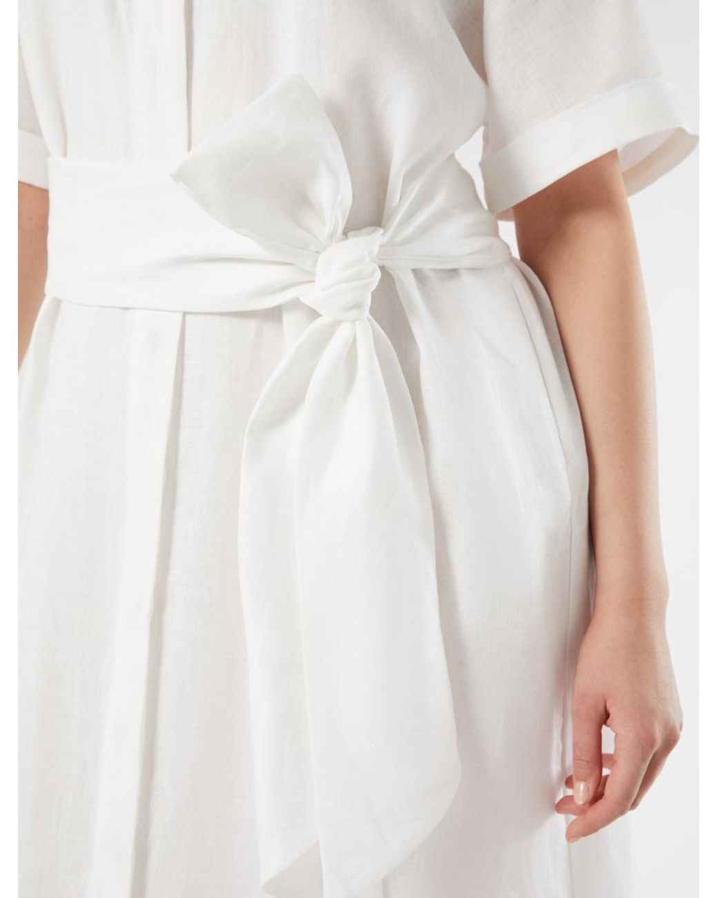 Robe-Chemise En Lin Marina Rinaldi en coloris White