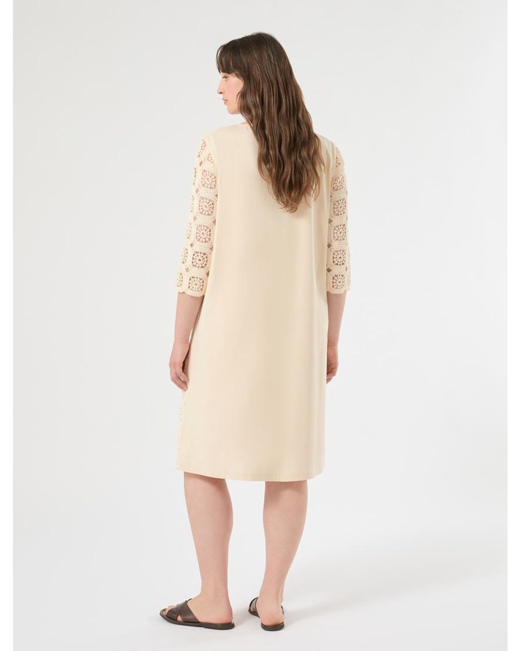 Marina Rinaldi Natural Minikleid Aus Häkel-Jersey