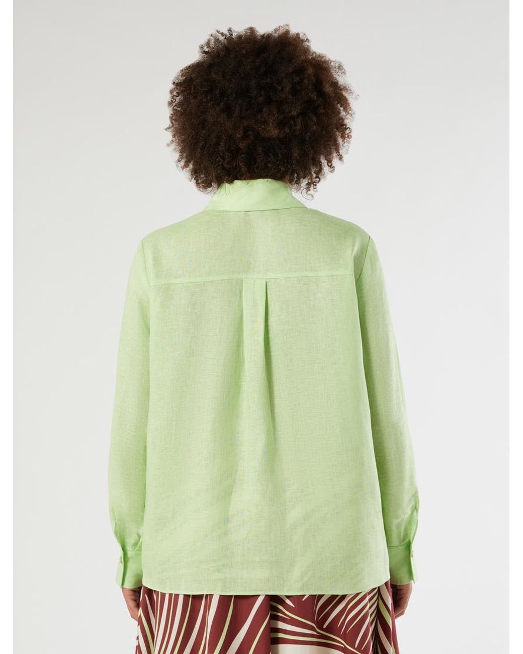 Marina Rinaldi Green Hemdbluse Aus Leinen