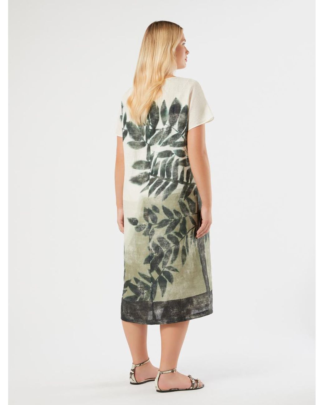 Robe En Toile De Lin Marina Rinaldi en coloris Green