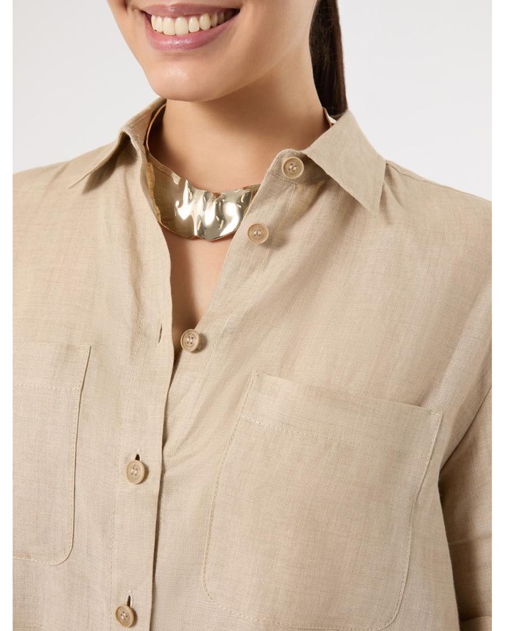 Chemise En Lin Marina Rinaldi en coloris Natural