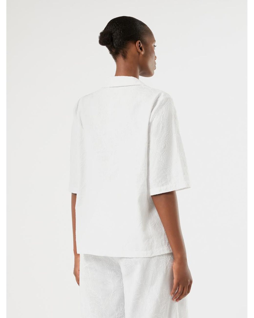 Chemise En Lin Et Coton Marina Rinaldi en coloris White
