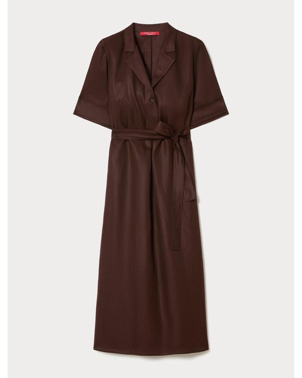 Robe En Sergé De Lin Mélangé Marina Rinaldi en coloris Brown