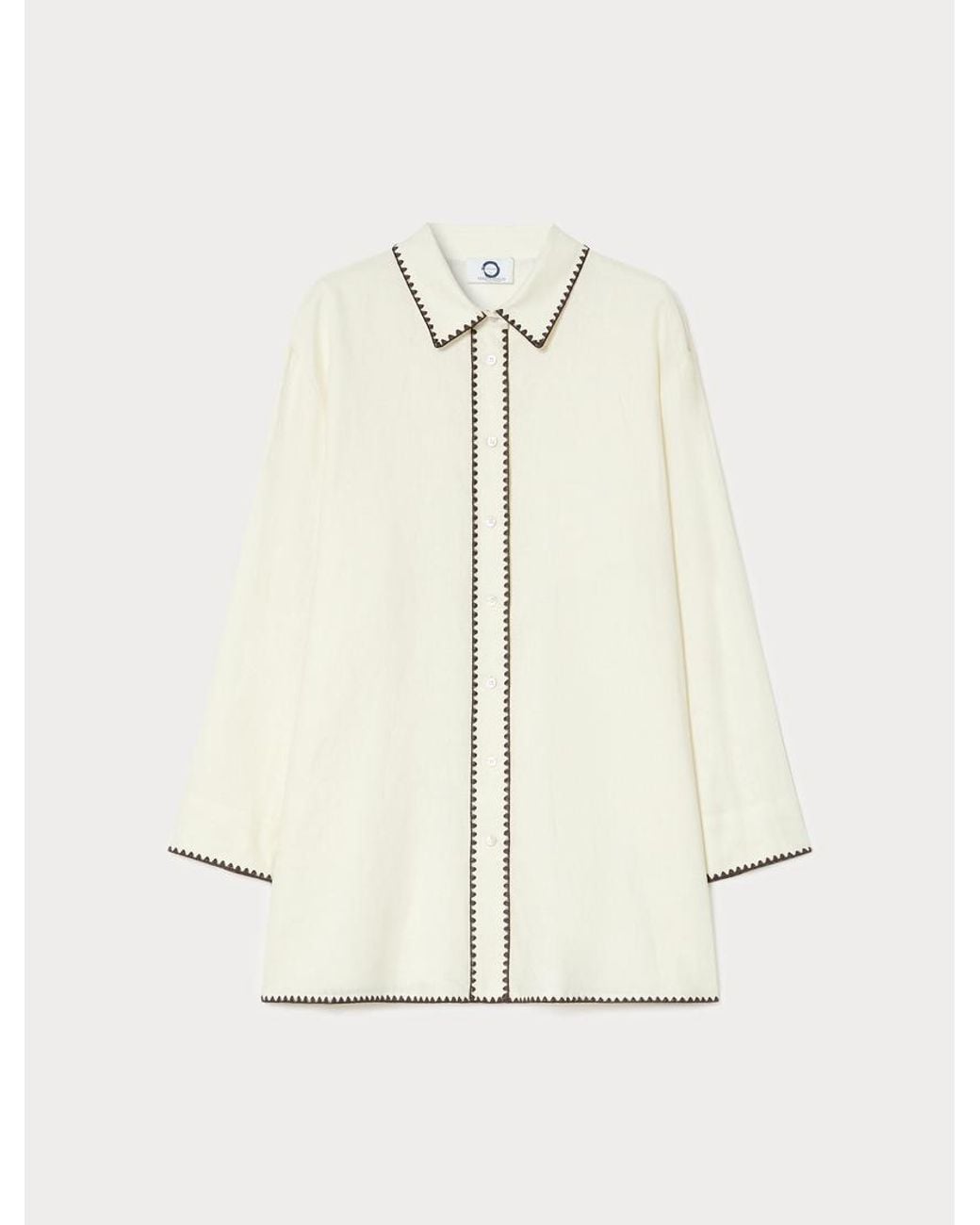Chemise En Toile De Lin Marina Rinaldi en coloris White