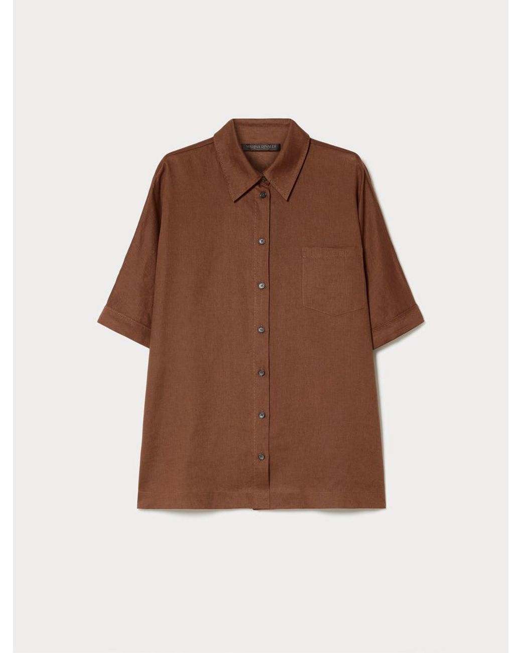 Chemise En Toile De Lin Marina Rinaldi en coloris Brown
