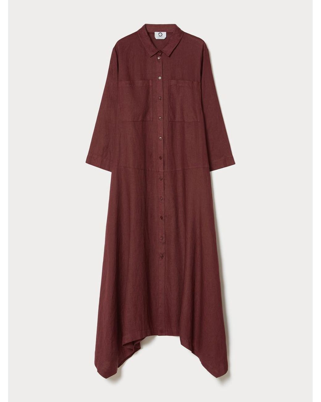 Robe-Chemise En Toile De Lin Marina Rinaldi en coloris Red