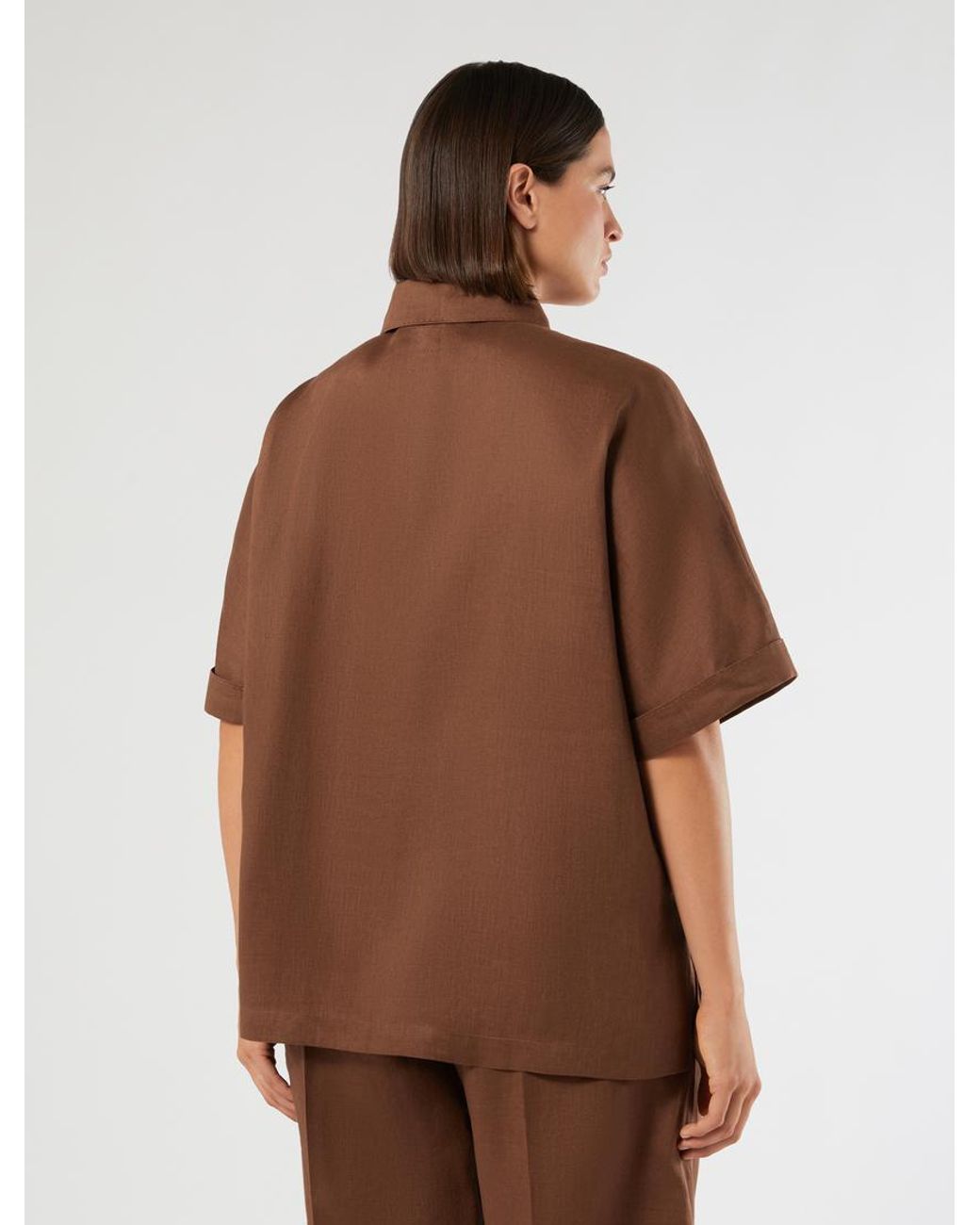 Chemise En Toile De Lin Marina Rinaldi en coloris Brown