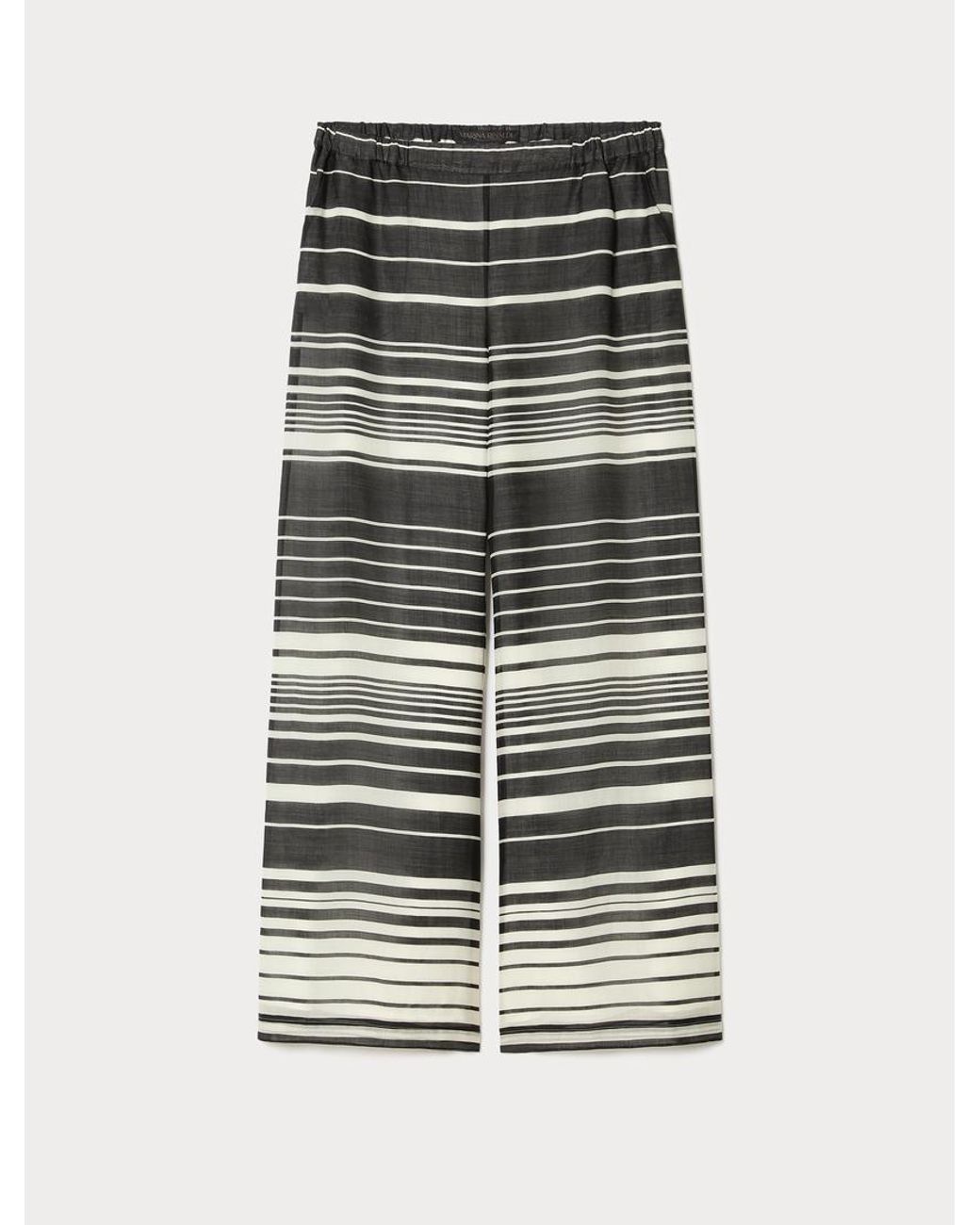 Pantalon En Toile Ramie Marina Rinaldi en coloris Black