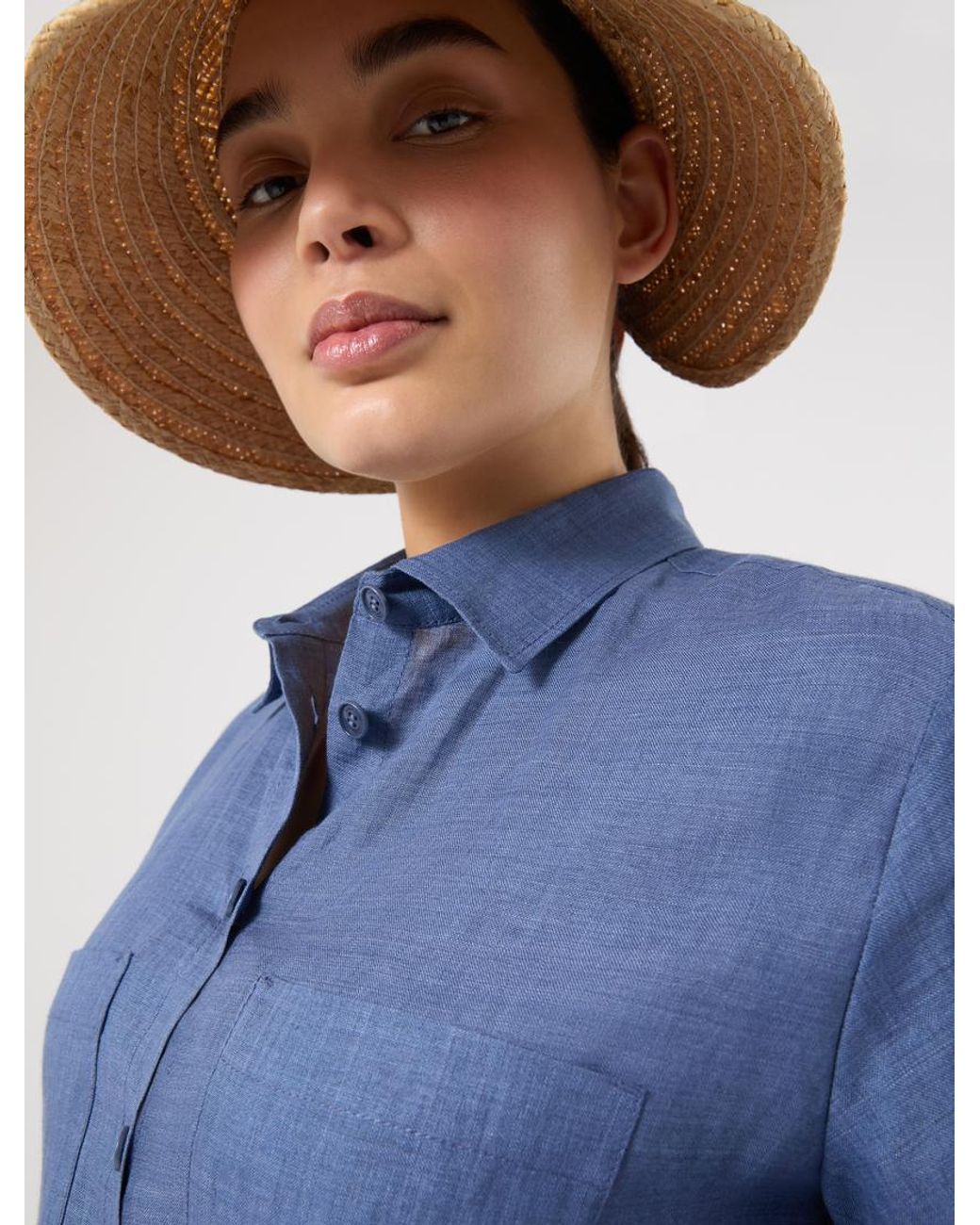 Chemise En Lin Marina Rinaldi en coloris Blue