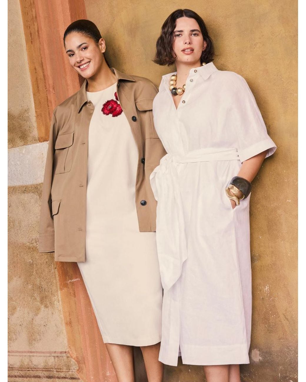 Robe-Chemise En Lin Marina Rinaldi en coloris White