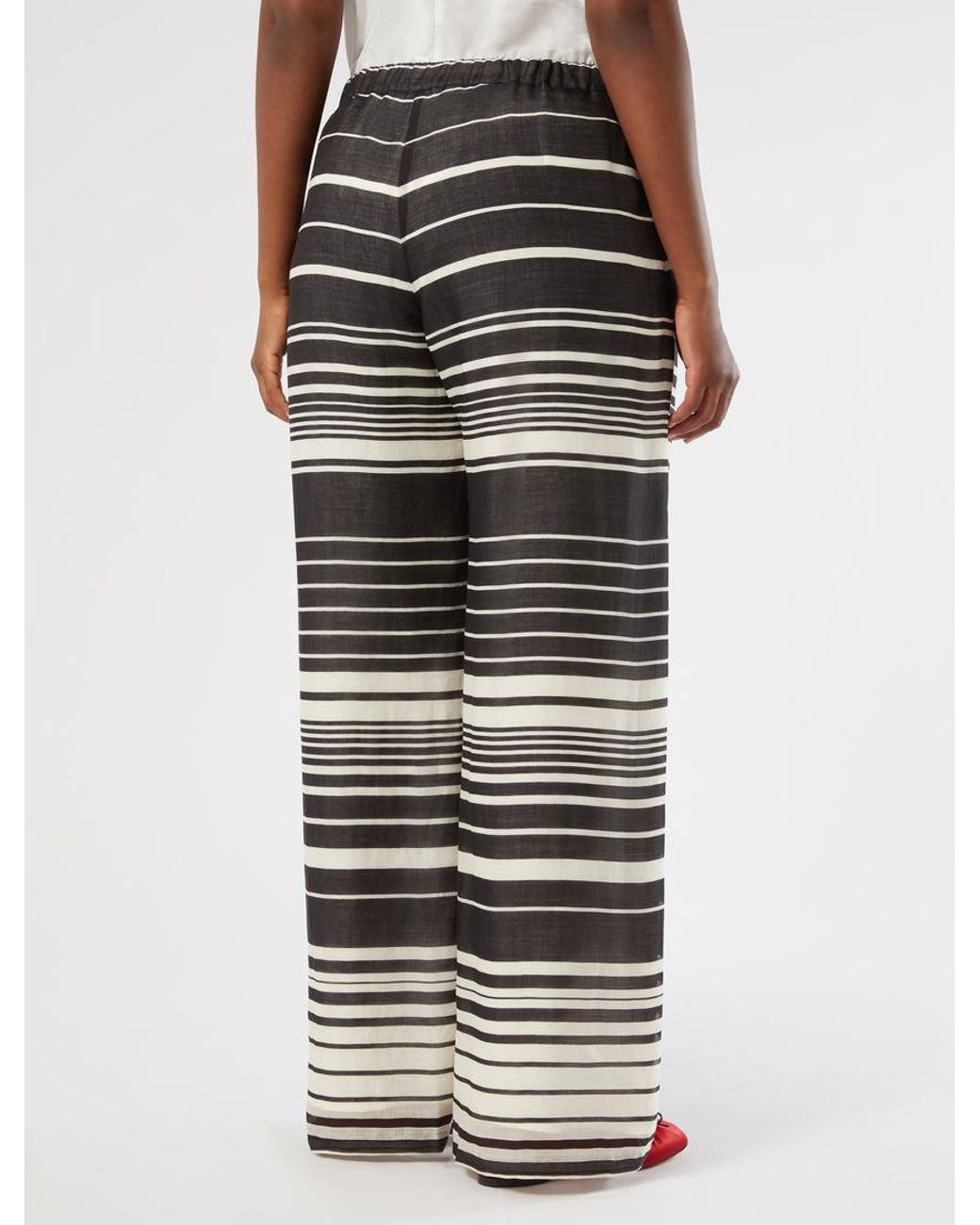 Pantalon En Toile Ramie Marina Rinaldi en coloris Black