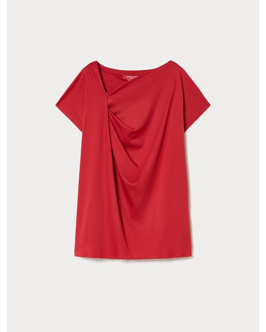 Marina Rinaldi Red T-Shirt Aus Jersey Mit Drapierung