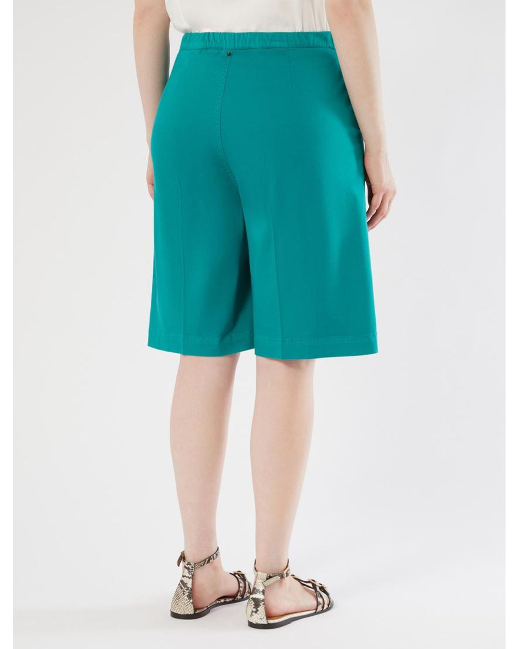 Bermuda En Satin De Coton Marina Rinaldi en coloris Blue