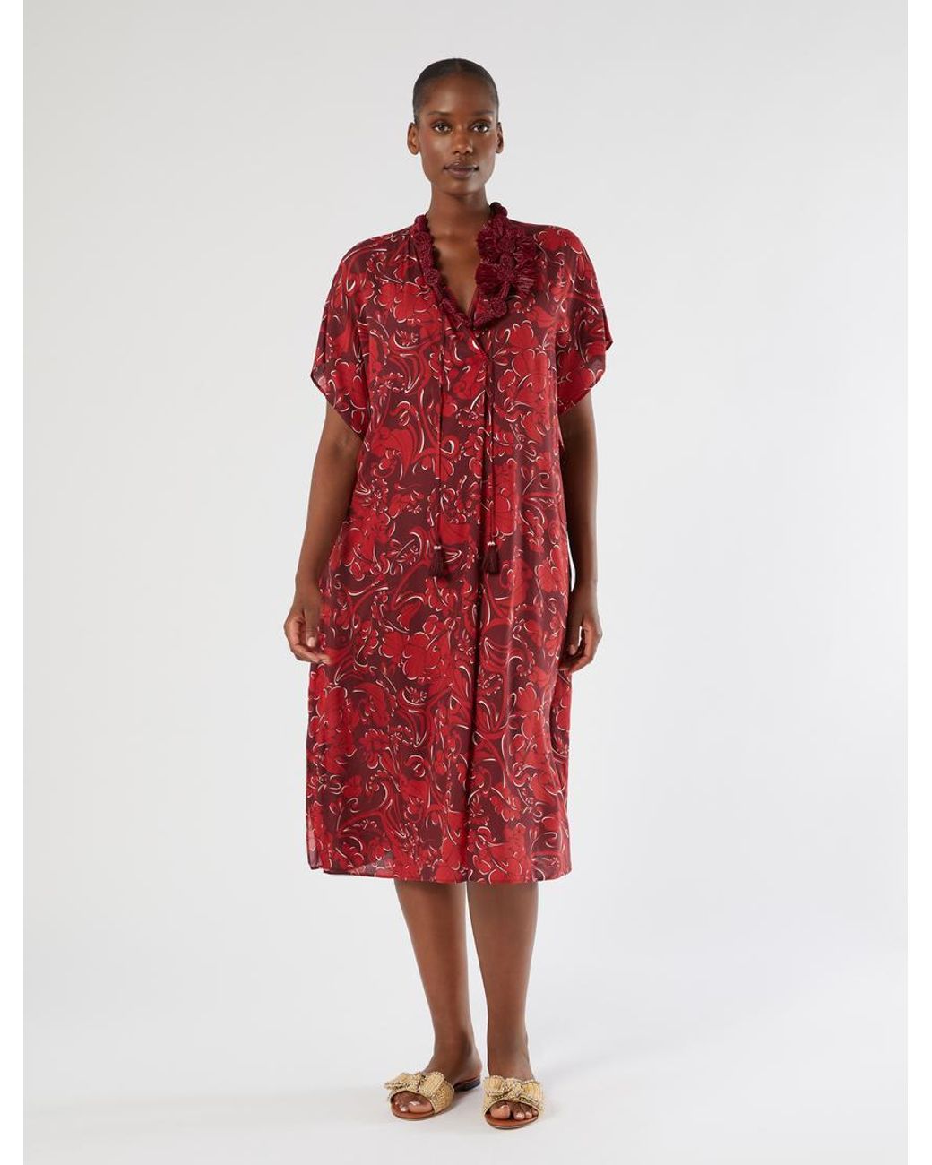 Marina Rinaldi Red Kaftan Aus Viskose