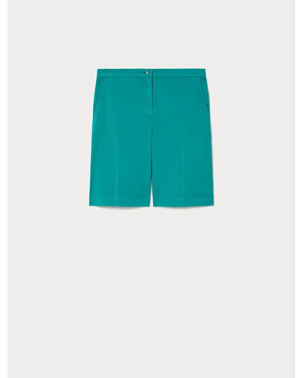 Bermuda En Satin De Coton Marina Rinaldi en coloris Blue