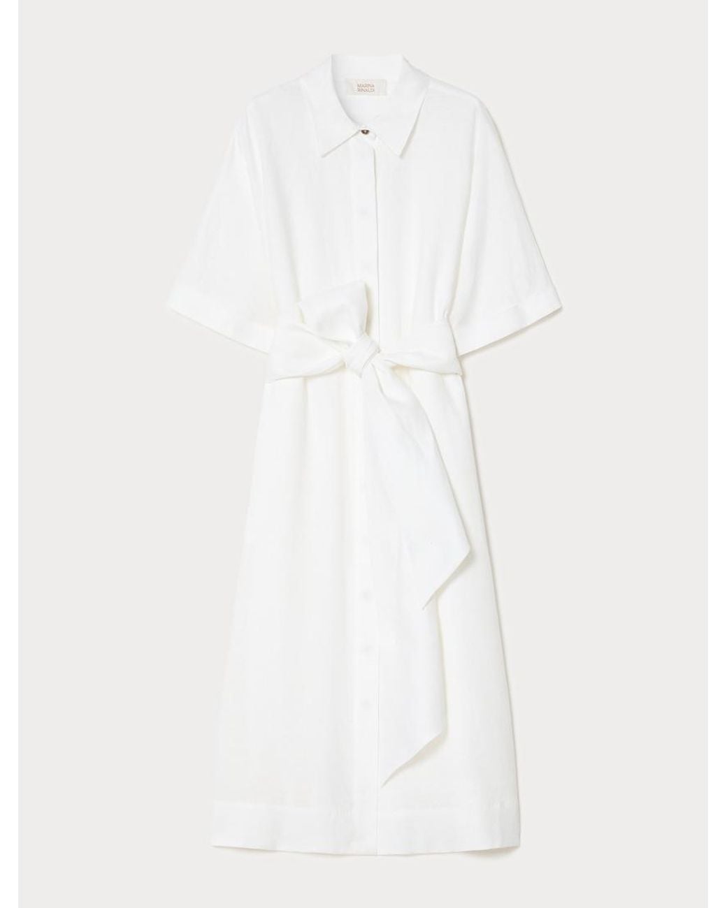 Robe-Chemise En Lin Marina Rinaldi en coloris White
