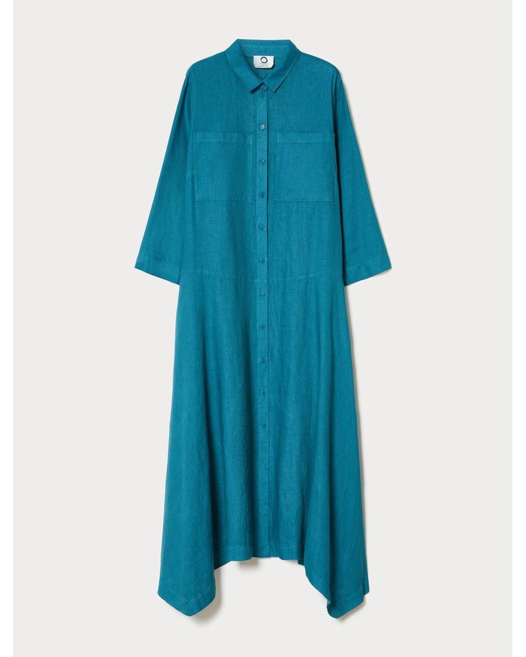 Robe-Chemise En Toile De Lin Marina Rinaldi en coloris Blue